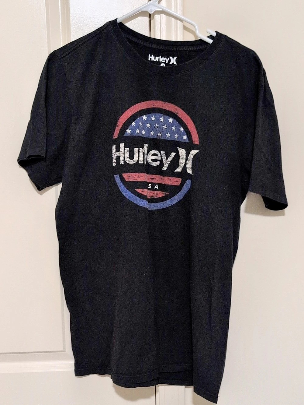 Hurley Americana Flag Logo T-Shirt Black Medium